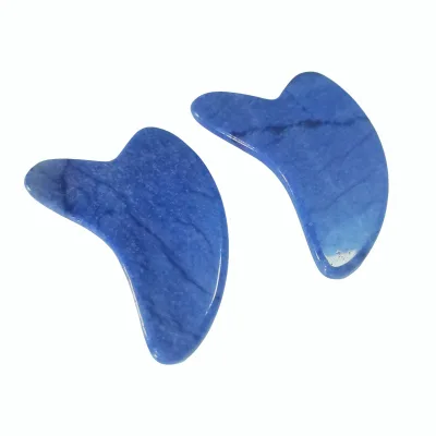 Wholesale NaturalJade Blue Aventurine Dolphin Massage Stones Custom Logo Facial Gua Sha Tools for SPA