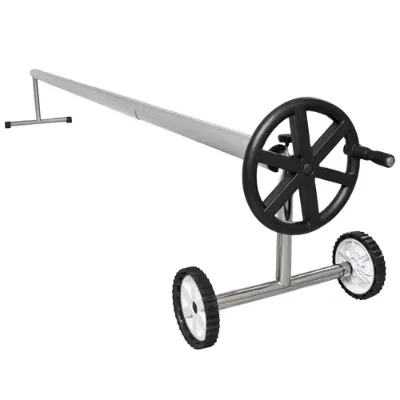 Flexible Manual Swimming Pool Cover Roller Reel Stainless Steel Pool Cover Roller
