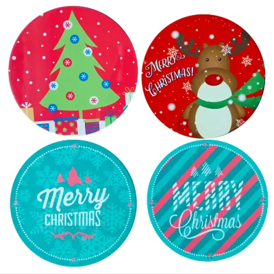 Custom Water Absorbent Ceramic Christmas coaster With Cork Back