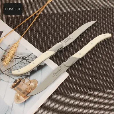 New Collection Stainless Steel Meat Knife Set 4.5 Inch Sharp Edge Steak Knife with Bone Material Forged Handle