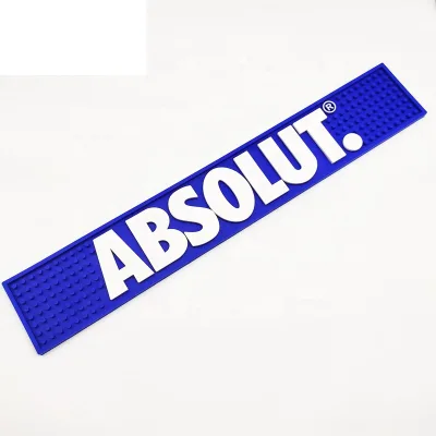 Low MOQ Price Reusable Rubber Beer bar Mat with Custom logo Eco Durable Glass Beverage Desk Rubber Sevice Mat