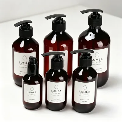 Luxury 200ml 300ml Skin Care Packaging Lotion Plastic Bottle Shower Gel Pet Shampoo Conditioner Body Face Cleanser Pump Bottle