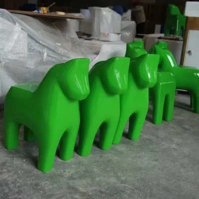 Y313 Children Cute Horse Stool Shopping Mall Funfair Public Lounge Furniture Fiberglass Durable Leisure Waiting Chair Stools
