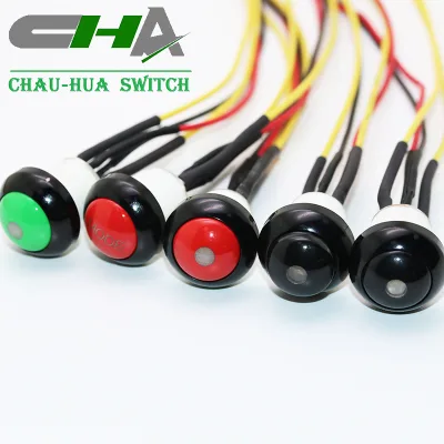 C312W Series Support Customized Metal Push Button Switch Black Led Momentary Waterproof Push Button Switch with Wire