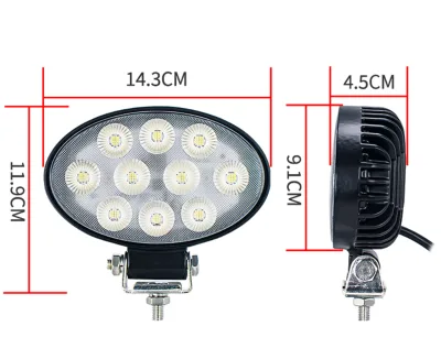 Waterproof Four Inch 10 Beads Oval LED Tractor Work Light 10-72V DC 1 Year Warranty