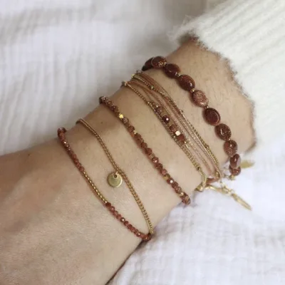 Light Luxury Handmade Fashion Bracelet Crafted Natural Stone Beads Sleek Stainless Steel Accents a Versatile Boho Stackable
