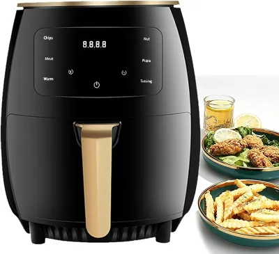 Silver Crest 6L Home Electric Air Fryer Household Multi-Function Intelligent Touch Screen Stainless Steel Overheat Protection