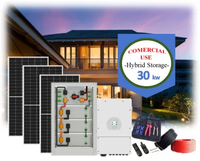 Solar Hybrid Storage System PV Hybrid Storage System 30kW for Comercial Use on Rooftop or Ground Complete Set Rack Mounted