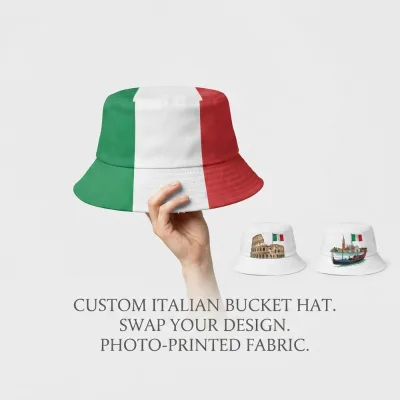 Wholesale Custom logo Canada Germany Italy Jamaican Tourist Souvenirs Two Side Bucket Hat for Summer