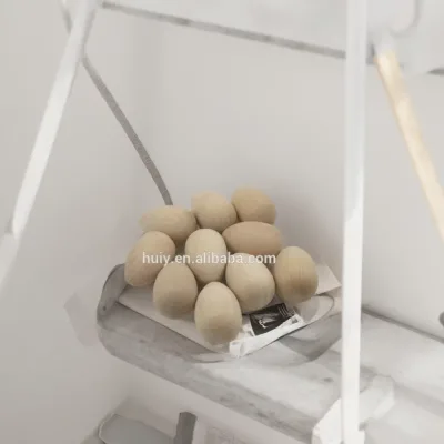 Custom Unfinished Wood Artificial Eggs for Craft, Paintings, DIY and Decoration