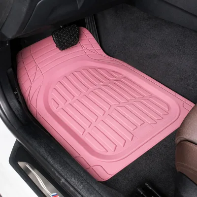 Rubber Waterproof Universal Trim-to-Fit for Car SUV Truck, Durable All Weather Automotive Luxury Car Floor Mats for Women Girly