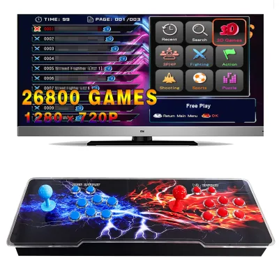 Popular Sales Arcade E-sports Box 3D Arcade Game Machine Kit Handheld Video Game Machine Kit Control Arcade Rocker Game Box