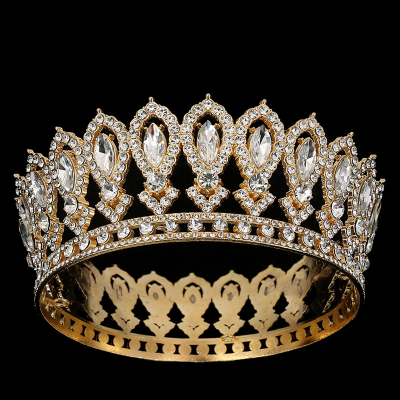Wedding Baroque Round Bridal Crown Diadem Luxury Bling Shiny Rhinestone Tiaras High Quality Full Circle Coronas Y Tiaras