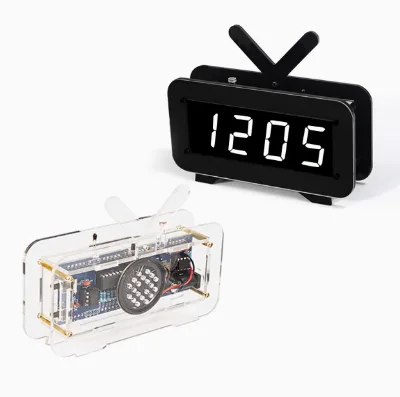 DIY Electronic Kit Clock LED Microcontroller Kit Digital Clock Time Light/Voice Control Temperature Thermometer