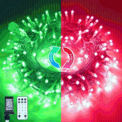 String Lights for Christmas Halloween Garden Home Decor Halloween Red & Green Connectable LED String Lights 8 Modes with Timer
