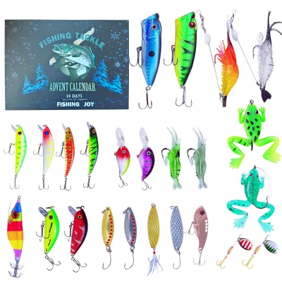 Cross-border 2026 Bestseller Advent Calendar Blind-Box Lure Bait Kit Creative Christmas Gift for Fishing Enthusiasts