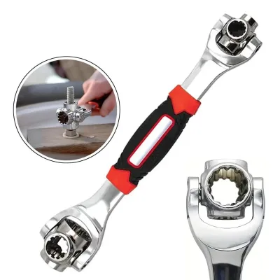 8-in-1 Multifunctional Chrome Socket Wrench Durable 52-in-1 Metric Household Repair Tool Labor-Saving Special Steel Key Wrench