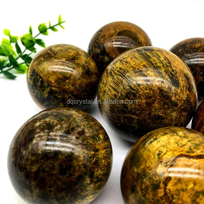 High Quality Wholesale Natural Crystal Peter Stone Sphere Crystal Crafts Polished Crystal Yellow Peter Stone Ball