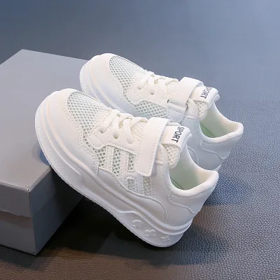 Manufacturer Wholesales New Single Mesh Breathable Velcro Children's Sports and Leisure Running Shoes