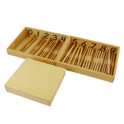 MA025 Spindle Box With 45 Spindles Toy Montessori Equipment Materials Wooden Educational Toys for Kids