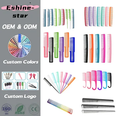 Hot Sale Personalized Salon Hair Styling Hairdressing Antistatic Comb High Quality Tail Black Hair Cutting Combs