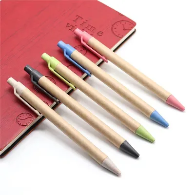 Environmentally Friendly Paper Tube Straw Advertising Promotion Ballpoint Pen