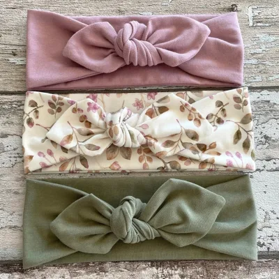 Newborn Twist Bow Headband Big Bow Baby Hair Band Oversize Bow Top Knot Solid Color Hair Band