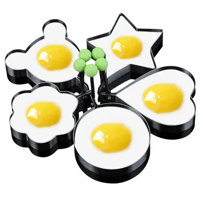 Thickened Stainless Steel Heart-Shaped Egg Fryer & Poached-Egg Mold Egg Ring