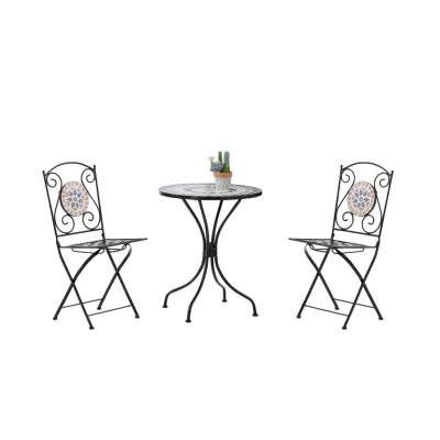 Traditional Outdoor Cast Metal Durable Rust Resistant Waterproof Garden Furniture Patio Coffee Table Waterproof for Balcony