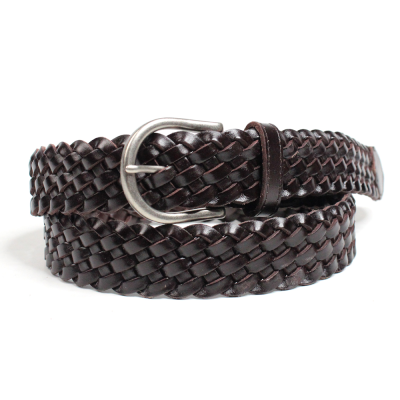 belts leather men 100%  genuine woven leather belt