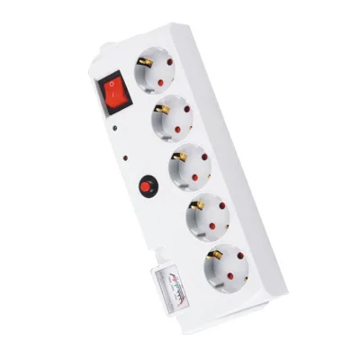 Power Extension 5 Sockets Grounding Standard with Button White 2m 3m 5m 16A Electrical Plugs Overload Protection Fire-Resistance