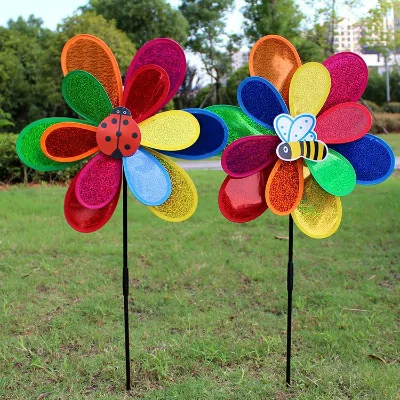 HuBiao Factory Hot Selling Plastic Sequin Windmill Outdoor Unisex Children's Toys for Ages 5-14+ Years