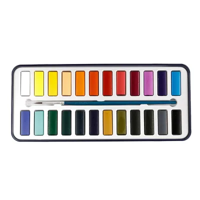 Kid Friendly Solid Watercolor Paint No Odor Acid Free Pigment Portable Palette Set Children Art Birthday Party Favor Gift