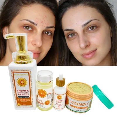 Super Strong Brightening Vitamines C Skincare Set With Collagen Strengthen Skin Anti Wrinkles Moisturizing Sets