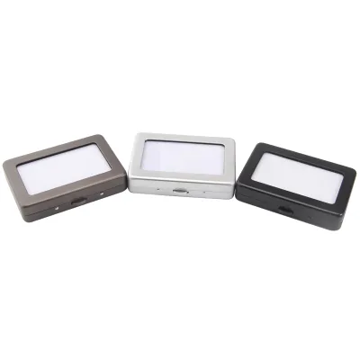 Hot Selling Premium Metal Jewelry Display Box Showcase for Gems Stones Loose Diamonds 80x55x17mm Silver/Brown/Black