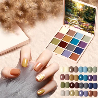 2024 Newest Popular Multi-Functions Nail Art 16 Colors Solid Butter Nai Gel Palette Polisih