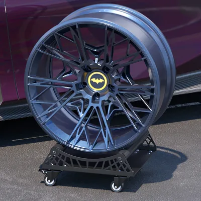 360 Degree Rotation Rolling Wheel Detailing Stand Hub Holder Rotating Rim Display Stand for Auto Parts Repair Shop