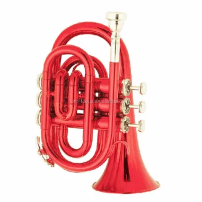 High Quality Red Color Pocket Trumpet for Sale