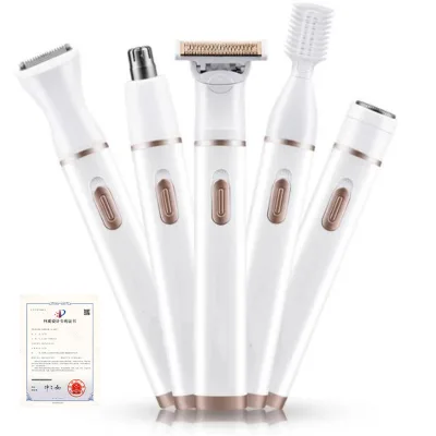 Bulk Custom 4 in 1/5 in 1 USB Rechargeable Body Hair Trimmer Eyebrow Nose Beard Shaver Full Body Grooming Kit