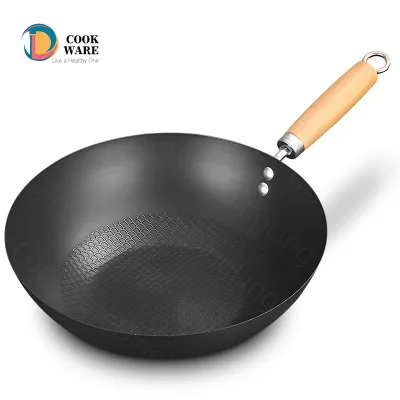 Assured Quality Chinese Iron Non Stick Nonstick Wok Pan for Kitchen