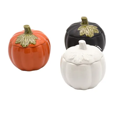 Wholesale Eco-Friendly Glazed Ceramic Pumpkin Lantern Ramekin Baking Dishes & Pans with Custom Shape Oven/Microwave Safe