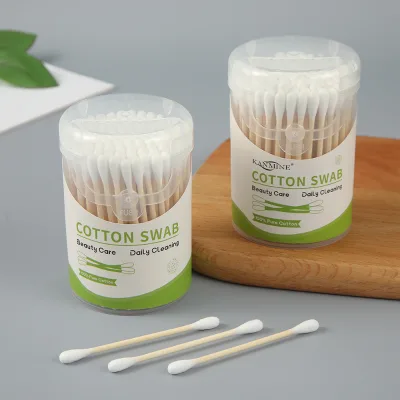 Cotton Swab No Plastic Oem Acceptable Organic Bamboo Customized White Box for Beauty Makeup