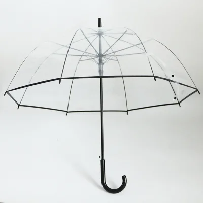 Holographic Wholesale Large Adult Windproof Transparent clear White Domed Gift Mushroom Rain Umbrella