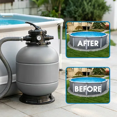 Above Ground Swimming Pool Sand Filter System with 5-Way Top Mount Valves Pool Filter up to 10,500 Gallons