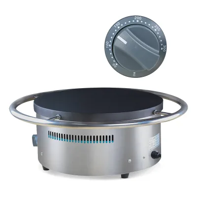 Electric Pan Cake Rotary Crepe Maker Non-Stick Griddle- Electric Crepe Pan with Manual Rotate Edge and Temperature Control Knob