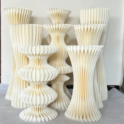 Wholesale Decoration Foldable Honeycomb White Paper Roman Column Stand for Wedding