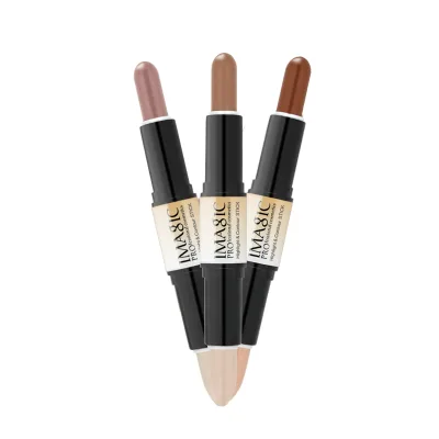 For IMAGIC Professional Vegan 2-in-1 Highlight Contour Stick Double Ended Easy Use for Beginners Makeup Artists Mineral