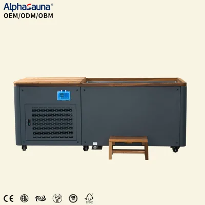 Customized Wooden Square Ice Bath Modern Style Freestanding Spa Tub Ice Bath Relaxation Recovery Outdoor Spa Tubs