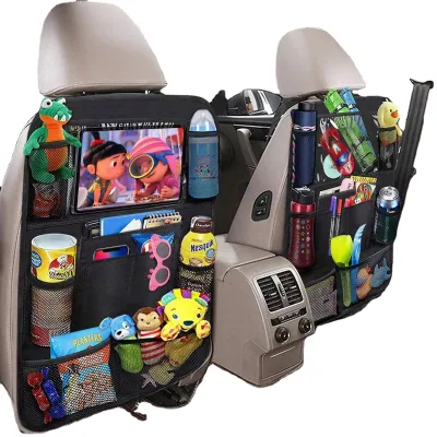 Car Back Seat Organizer Storage Bag Backseat Storage Bag with Touchable Tablet Holder for Toy iPad Bottle Snacks Books