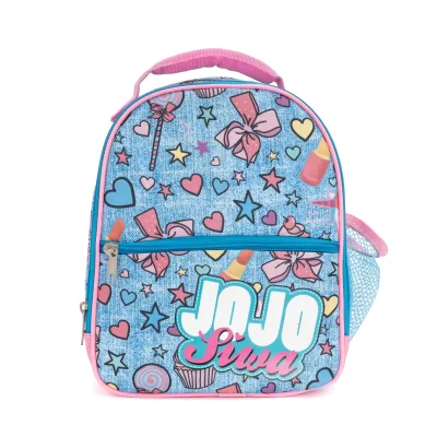 Kids Insulated Polyester Lunch Bag 7 Inch Portable Student Cooler Bento Bag Side Mesh Pocket Reusable Thermal Food Bag Picnic